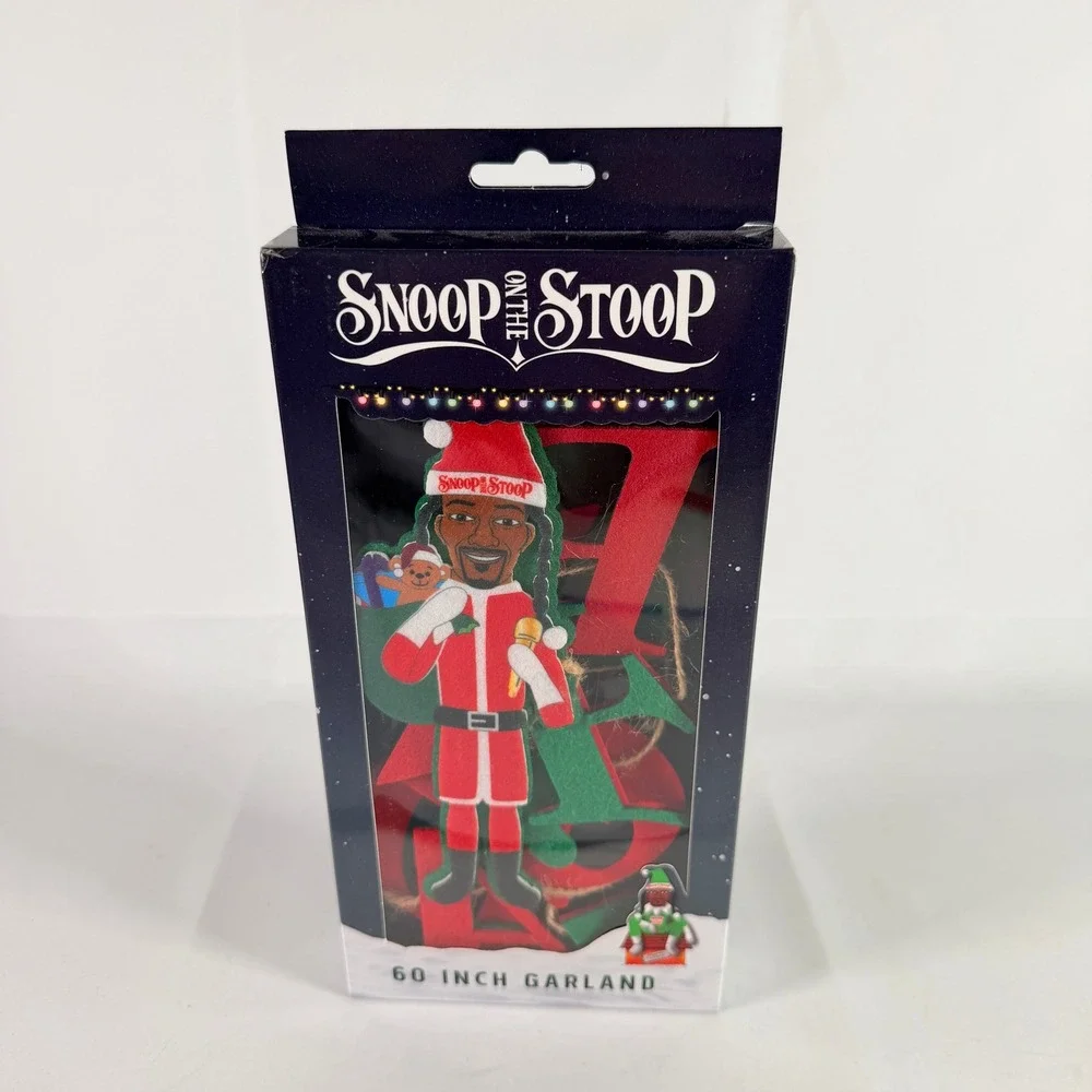 Snoop on the Stoop Feliz Navi Dogg 60 Inch Christmas Garland Felt Decor NIB